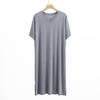 Camisola Modal 007 Masculina Longa Comprimento do Joelho Manga Curta Decote V Comprimento Médio Vestido Solto