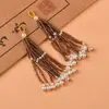 Estilo nacional borla de cuentas de arroz flecos brocado Song accesorios bolsa colgante accesorios hechos a mano con cuentas adornos colgantes cuentas de madera