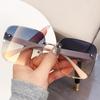 Nuevas Gafas de Sol Cuadradas Grandes sin Marco y con Borde Cortado para Hombres y Mujeres, Elegantes y Versátiles, Bloqueadoras de Luz y Protectoras del Sol