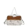 Bolso de Letras para Mujer 2026 Primavera y Verano Nuevo Estilo Patchwork de Bloques de Color Bolso de Gran Capacidad Retro Estilo Hong Kong Bolso de Hombro Versátil