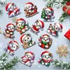 Nuevo Paquete de 12 Adornos Colgantes de Oso Navideño de Madera con Cuerda Perfecta Decoración para el Árbol de Navidad Regalo Colgante Decoración Navideña