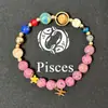 Pulsera de moda europea y americana TK SHEIN de venta caliente, ágata rosa natural, doce signos del zodíaco, pulsera de pareja, ocho planetas