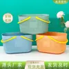 Cesta de baño cesta de baño cesta de lavado portátil con drenaje baño Azul baño de dormitorio estudiantil cesta de almacenamiento de baño cesta de baño