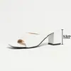 Sandalias mules de tacón alto a rayas francesas para mujer, elegantes y versátiles para fiestas de primavera y verano, para ir al trabajo y uso casual