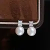 Acessórios DIY Brincos de Tarraxa com Pérola em Prata Esterlina S925 Pingente Base Vazia Quadrada Simples Brincos com Diamante Único Conjunto de Pingente de Colar 7-12