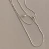 Collar de plata esterlina S925 Nalan de perlas de arroz vintage apilado de doble capa colgante de pequeñas cuentas redondas cadena para clavícula D9599