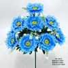 Ramo de Flores Artificiales con 10 Cabezas de Crisantemos de Jardín, Flores Falsas para Ceremonias de Inauguración, Flores Grandes de Seda para Decoración de Jardín, Manojos de Crisantemos