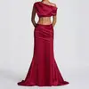 2026 Nuevo Estilo Transfronterizo Color Sólido Simple de Gama Alta Elegante Conjunto Estilo Socialité Top Corto Sexy Camiseta sin Mangas con Falda Bodycon