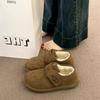 Botas de Nieve de Caña Baja con Velcro y Forro de Felpa de Venta Caliente para Mujer, Botines Cortos Nuevos de Otoño e Invierno, Zapatos de Algodón Cómodos y Versátiles para Reparto