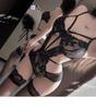 Deseo Rojo Sexy Caliente Deseo Puro Sujetador Encaje Sin Salida Yujie Cintura Sin Salida Mono Tentación Abierto Púrpura