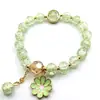 Pulsera Joyería Estilo Nacional, Pulsera Flor de Lirio del Valle Estilo Chino, Cuentas de Buda Tapa de Leche, Pulsera Flor Explosión, Cuentas Redondas de 10 mm, Pulsera de Perlas de Imitación