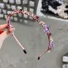 Nueva Moda Diadema de Cristal Resistente para Mujer, Diadema Dulce y Exquisita con Perlas y Pedrería Ondulada, Pinza para el Cabello de Moda de Nicho