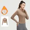 Conjunto de Yoga para Mujer Otoño Invierno Cálido con Felpa Interior Cuello Alto Cremallera Top Correr al Aire Libre Adelgazante Fitness Conjunto Deportivo