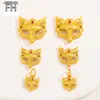 Pingente Antigo de Liga de Ouro Máscara de Raposa Recortada Raposa em Chamas Colar Pulseira Pingente DIY Joias de Moda Feitas à Mão