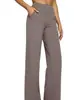 Pantalones de Yoga Rectos de Cintura Alta de Punto Sueltos Casuales con Bolsillos Nuevos de Venta Caliente Transfronterizos Europeos y Americanos
