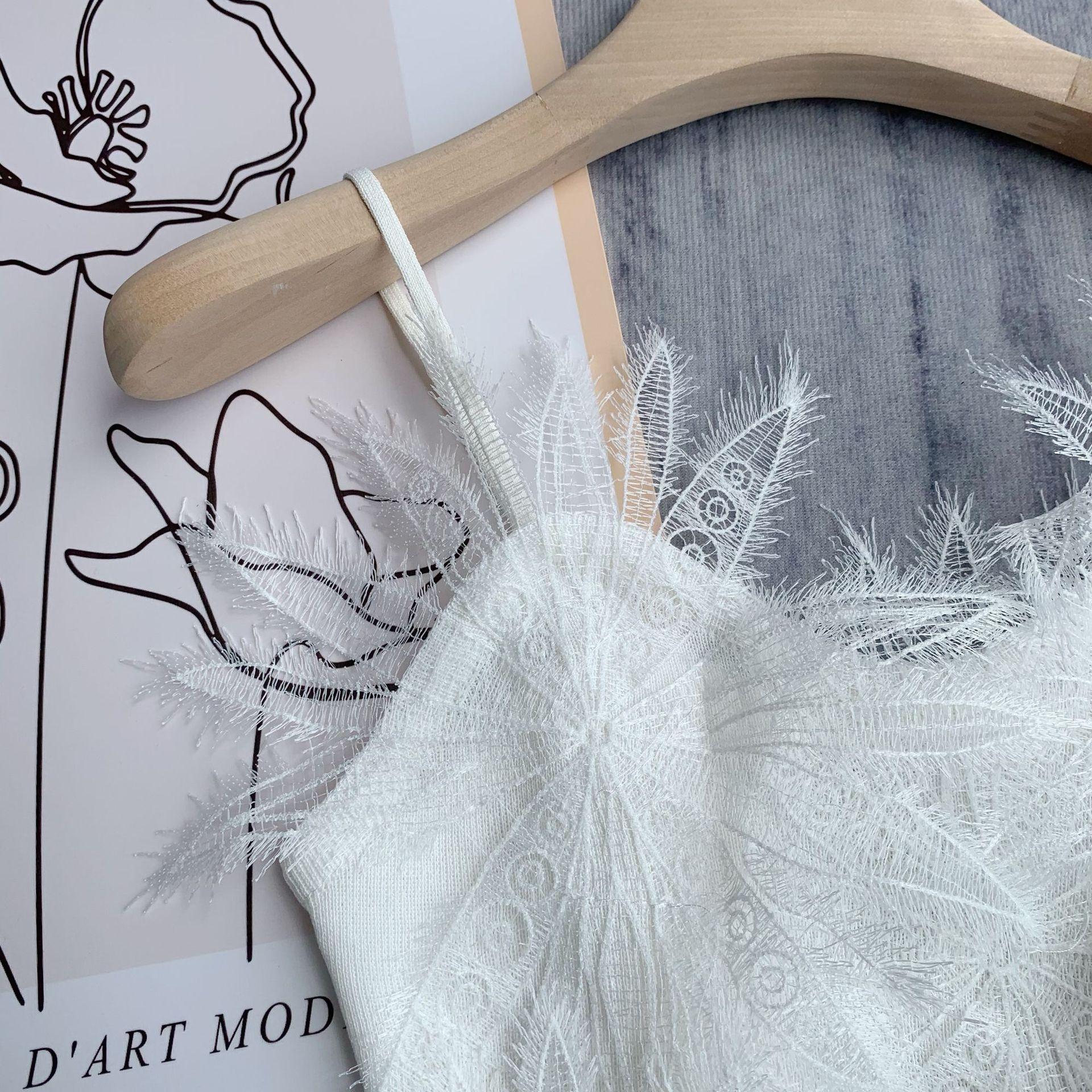 Z-3-30-1  蕾丝羽毛吊带背心 (4)