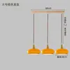 Lámpara de araña estilo medieval para restaurante, tres cabezales, simple, moderna, creativa, estilo crema, nórdica, mesa de comedor de madera maciza, barra, lámpara de araña estilo japonés