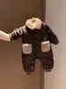 Ropa para Bebé, Estilo Otoño e Invierno, Mameluco Estampado de Leopardo, Forrado de Felpa, Ropa Caliente de Invierno, Traje Elegante para Gateo al Aire Libre de Bebé, Estilo Nuevo