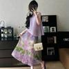 O Conjunto de Saia Miyake Mais Vendido do Xiaohongshu, Peça Dupla Estilo Férias de Verão, É Elegante e um Conjunto Completo de Looks da Moda