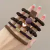 Elástico de Cabelo Maillard de Alta Qualidade para Mulheres, Corda de Cabelo Estilosa, Anel de Cabelo Elástico Durável Tendência