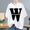 Playera Fresca de Seda de Hielo Estilo Hong Kong Sentido del Diseño Ins Estampado de Letras Cuello Redondo Manga Corta Hombre Trendy Casual para Hombre