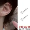 Pendientes de plata de ley S999 para mujer, elegantes, con forma de trébol, para el pie, con diseño de uña de hueso, antibloqueo diario.