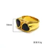 Diseño de nicho ins europeo y americano lujo ligero anillo de titanio y acero con gema en forma de corazón moda femenina corazón anillo de oro de 18 quilates al por mayor
