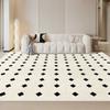 Tapete de sala de estar tipo caxemira, tapete espesso para mesa de centro em estilo silencioso, tapete de chão de área grande para quarto em estilo creme simples