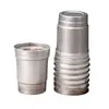 Flor de trompeta Taza de aluminio engrosada Taza de café desechable de aluminio Taza de cerveza helada de moda Taza para bebidas frías Taza de metal cepillado