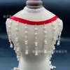 Venta al por mayor del fabricante Cinta Roja con Cuentas Cosidas a Mano, Borlas de Perlas, Adorno de Encaje, Accesorios para Boda Hanfu DIY