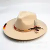 Tendencia de personalidad de la moda europea y americana transfronteriza sombrero de fieltro diseño original sombrero fedora temperamento británico sombrero de lana outlet de fábrica