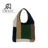 2023 Amazon ebay Mais Vendido Simples Retrô Costura Bolsa de Ombro de Tricô Bolsa de Tricô Versátil Bolsa Grande para Mulheres