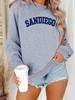 AliExpress otoño e invierno ropa de mujer nueva moda casual forro polar cuello redondo estampado de letras suéter para hombre y mujer comercio exterior transfronterizo