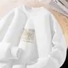 Sudadera de Forro Polar Roja para el Año del Caballo, Otoño e Invierno Espesa Versátil Holgada de Cuello Redondo para Hombre
