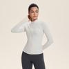 Otoño Nuevo Chaqueta de Yoga para Mujer Costuras Slim Transpirable Top de Fitness Cuello Cremallera Chaqueta Deportiva para Correr