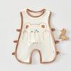 Ropa para Bebé Pipa Mameluco de Verano Estilo Delgado para Bebés Niños y Niñas, Chaleco Ligero Transpirable, Body sin Mangas, Mameluco con Abertura en la Entrepierna