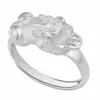 Anillo valiente de cobre bañado en plata creativo 3D para hombres y mujeres, anillo valiente clásico retro con apertura ajustable de una generación de cabello