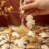 Llavero de Cuatro Hojas Dorado Oro Puro 999 Cantidad mínima de pedido 1 pieza Palabras Auspiciosas Colgante Dorado Regalo Venta al por mayor Cantidad mínima de pedido 1 pieza