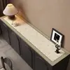 Tapete de mesa lateral estilo francês, longo, à prova d'água, lavável, tapete protetor para tampo de rack de TV, tapete à prova de poeira para armário de entrada