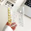 A7 Hebilla con forma de corazón estrella láser PVC transparente colorido álbum de fotos de ídolos de hojas sueltas y libro de tarjetas de pegatinas