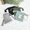 Pacote de Algodão Puro Bolso Estilo INS Cor Doce Bolso com Cordão de Cor Bolso de Algodão Puro com Abertura para Cordão Bolsa de Joias Bolso de Algodão Puro