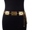 Cinturón nuevo para mujer transfronterizo atmósfera de moda estilo retro cadena decorativa tallada en metal cadena de cintura accesorios en stock