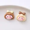 Celebridade da Internet Acessórios Cor de Chá com Leite Cola de Creme para DIY Capa de Celular Material de Beleza Cabeça de Menina Cereja Miu Urso
