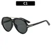Gafas de Sol Retro Europeas y Americanas de Estilo Nuevo con Montura Grande y Doble Puente, Gafas de Sol en Forma de T Modernas y Versátiles, Protección UV, Gafas de Moda