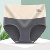 Calzones de Algodón de Color Sólido con Grafeno, Cintura Alta, Vientre, para Mujer, Estampados, Transpirables, Talla Grande, Cadera, Calzoncillos Elásticos para Mujer