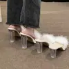 2025 Más Vendidos Sandalias Transparentes de Correa Única con Plataforma Elegante y Tacón Grueso de Cristal Super Altas 11cm Talla Grande para Mujer Verano