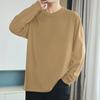 Camiseta de algodão pesado 260g masculina, manga longa, base interna, camisa americana, algodão grande, cor sólida, roupas de outono brancas