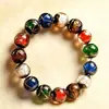 Pulsera de bestia tragadora de oro con esmalte ceniza para mujer, pulsera de cuentas de la fortuna multi-tesoro de alta gama, joyería de mano para templos y áreas escénicas, accesorios al por mayor