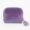 Bolsa de Armazenamento Simples de Luxo Leve com Pingente de Franja e Zíper, Bolsa de Pelúcia com Pingente de Argola, Bolsa para Joias, Bolsa Portátil para Armazenamento de Joias