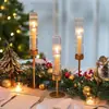 Transfronterizo para Amazon chapado en oro juego de tres piezas candelabro para el hogar decoración de mesa para boda fiesta de cumpleaños